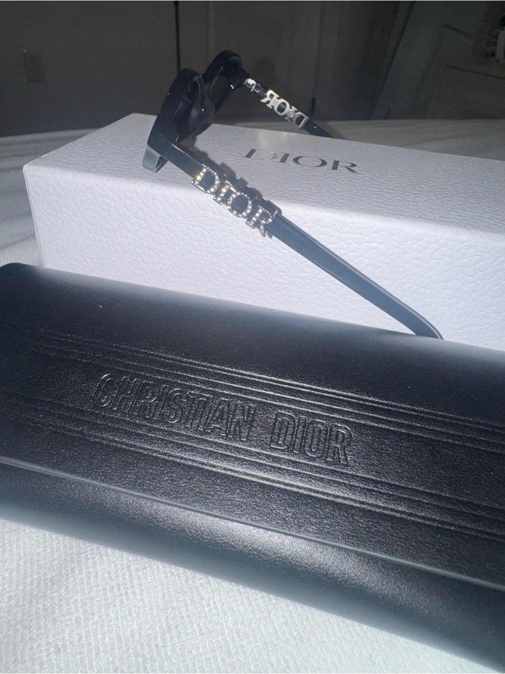 Dior Black Oval Sunglasses with Black Case - Picture 5 of 6